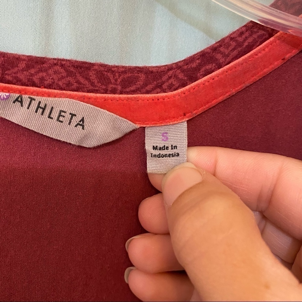 Athleta V Neck Long Sleeve Dress Burgundy Sz Small - Picture 5 of 9